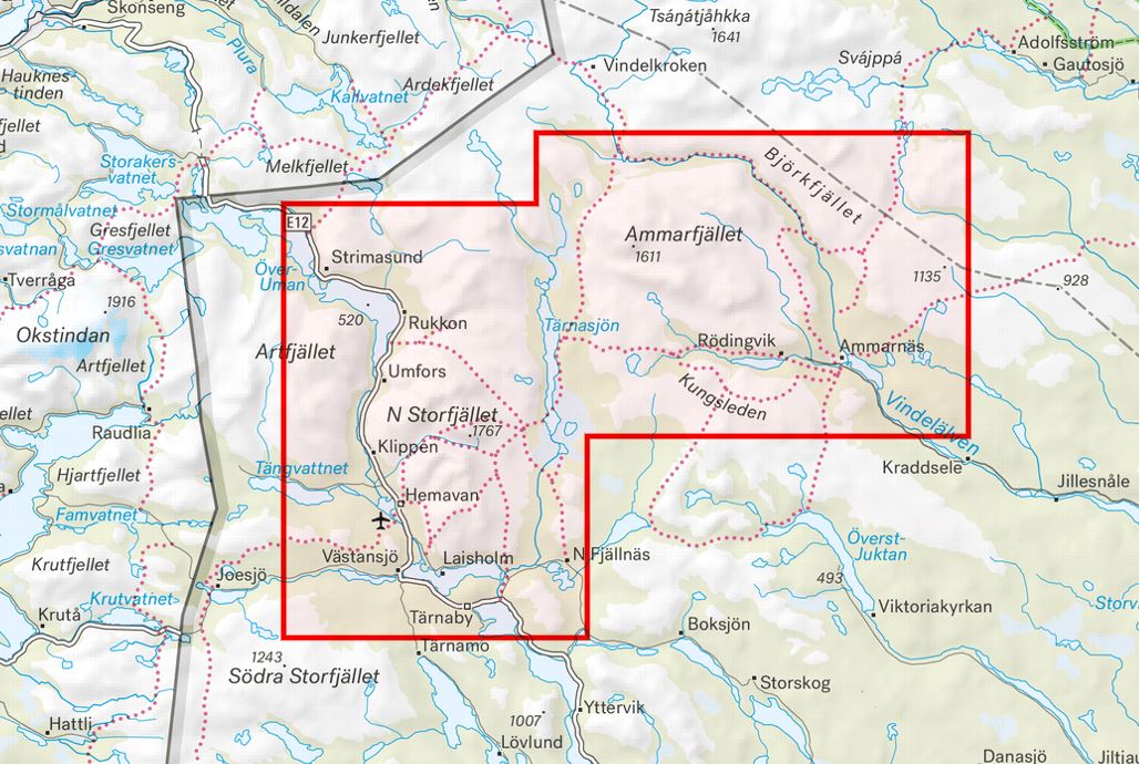 Carte de montagne - Kungsleden 5 : Ammarnäs - Hemavan (Suède) | Calazo - 1/50 000 carte de randonnée Calazo