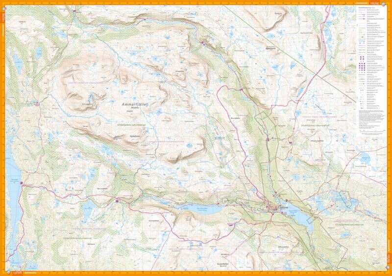 Carte de montagne - Kungsleden 5 : Ammarnäs - Hemavan (Suède) | Calazo - 1/50 000 carte de randonnée Calazo