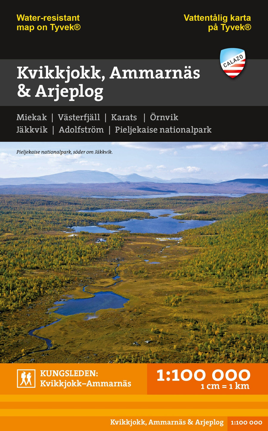 Carte de montagne - Kvikkjokk, Ammarnäs & Arjeplog (Suède) | Calazo - 1/100 000 carte pliée Calazo 