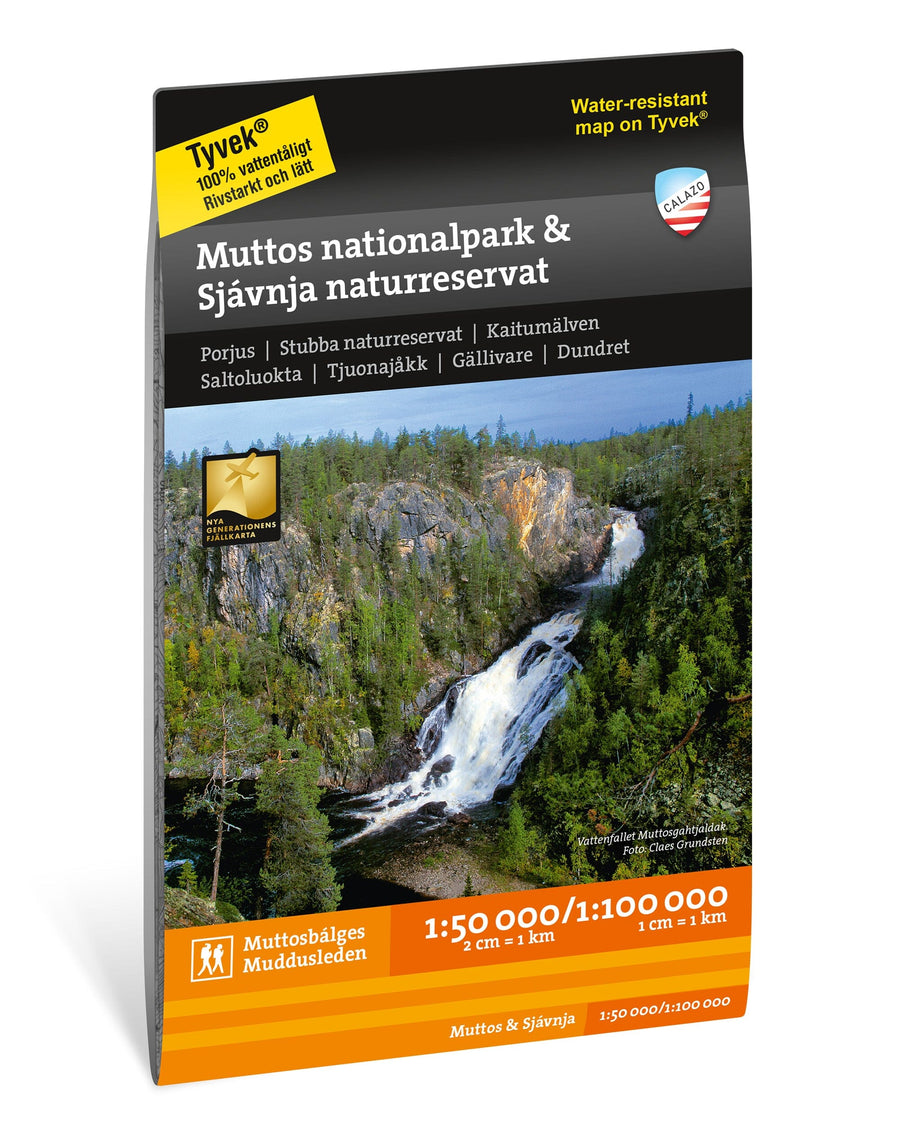 Carte de montagne - Muttos nationalpark & Sjávnja naturreservat - (Suède) | Calazo - 1/50 000 carte pliée Calazo 