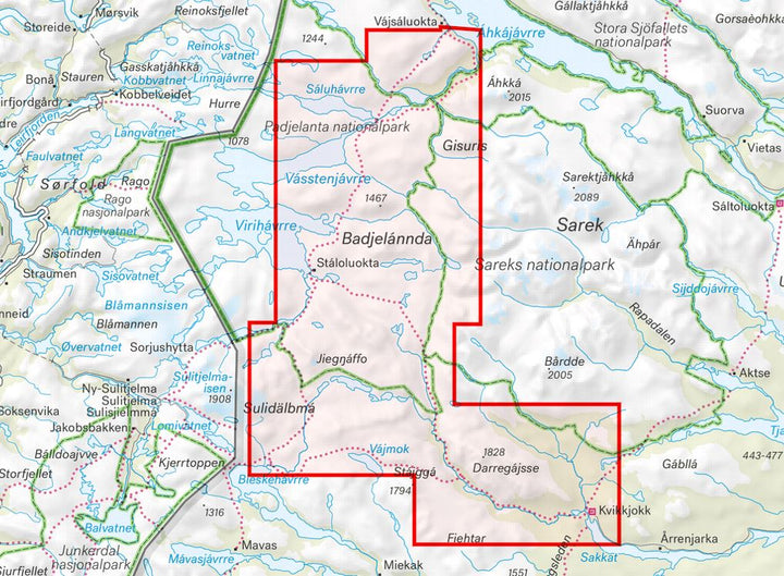 Carte de montagne - Padjelantaleden (Suède) | Calazo - 1/50 000 carte pliée Calazo 