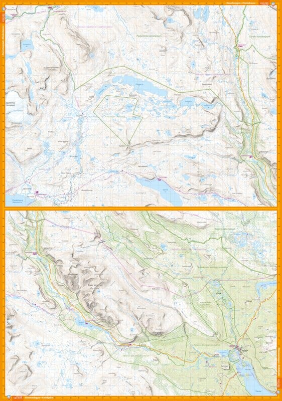 Carte de montagne - Padjelantaleden (Suède) | Calazo - 1/50 000 carte de randonnée Calazo