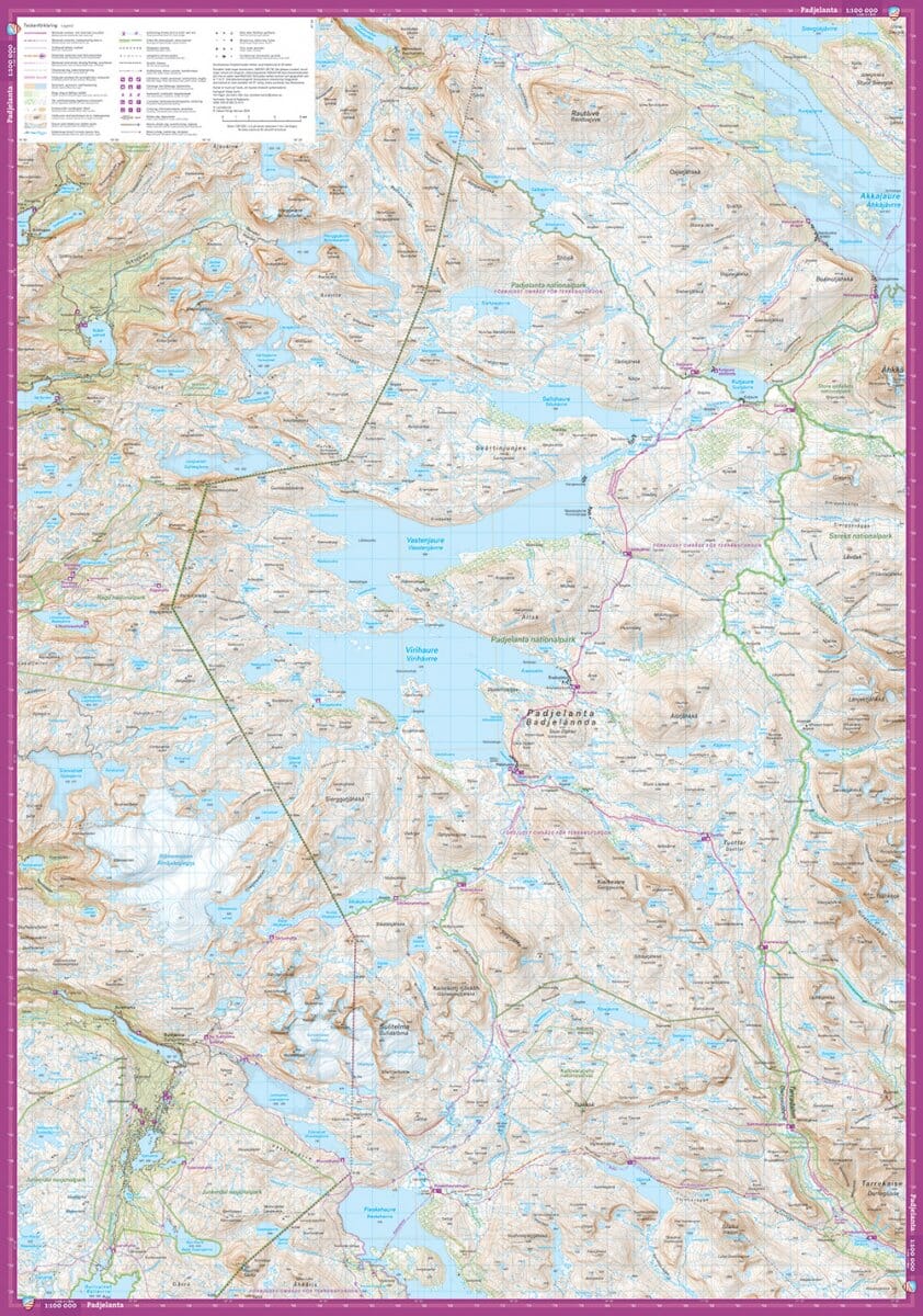Carte de montagne - Sarek & Padjelanta (Suède) | Calazo - 1/100 000 carte de randonnée Calazo