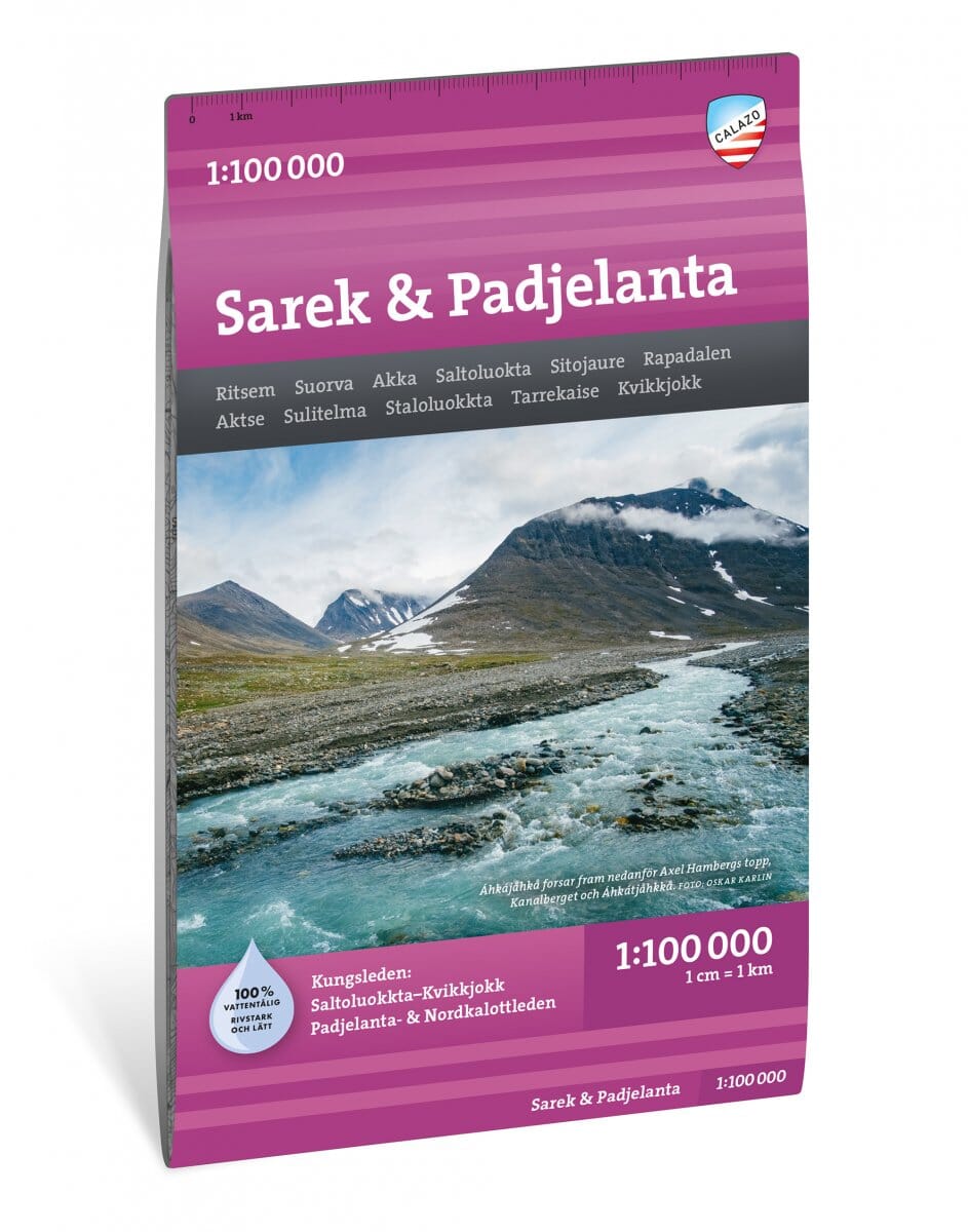 Carte de montagne - Sarek & Padjelanta (Suède) | Calazo - 1/100 000 carte de randonnée Calazo