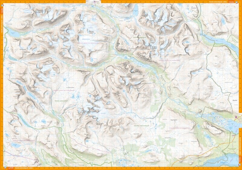 Carte de montagne - Sareks nationalpark (Suède) | Calazo - 1/50 000 carte de randonnée Calazo