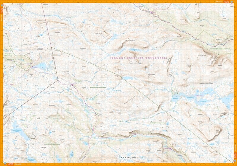 Carte de montagne - Vuoggatjålme - Nasafjäll - Dalavardo (Suède) | Calazo - 1/50 000 carte de randonnée Calazo