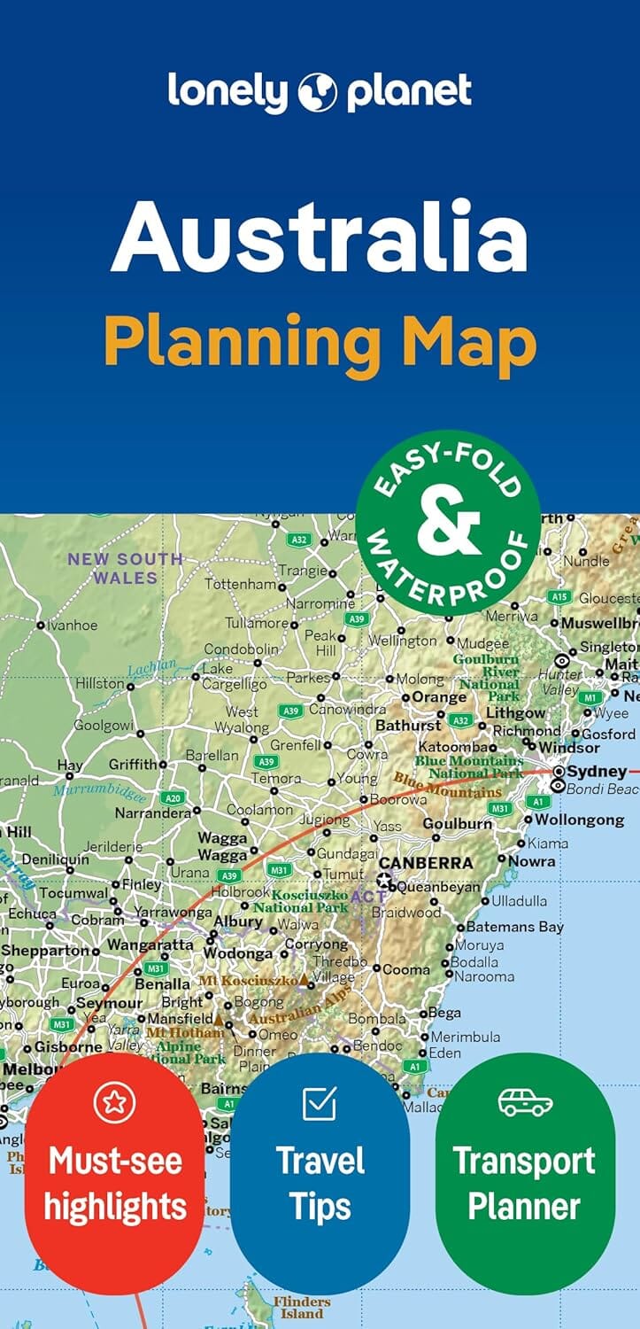 Carte de planification (en anglais) - Australia | Lonely Planet carte routière Lonely Planet EN