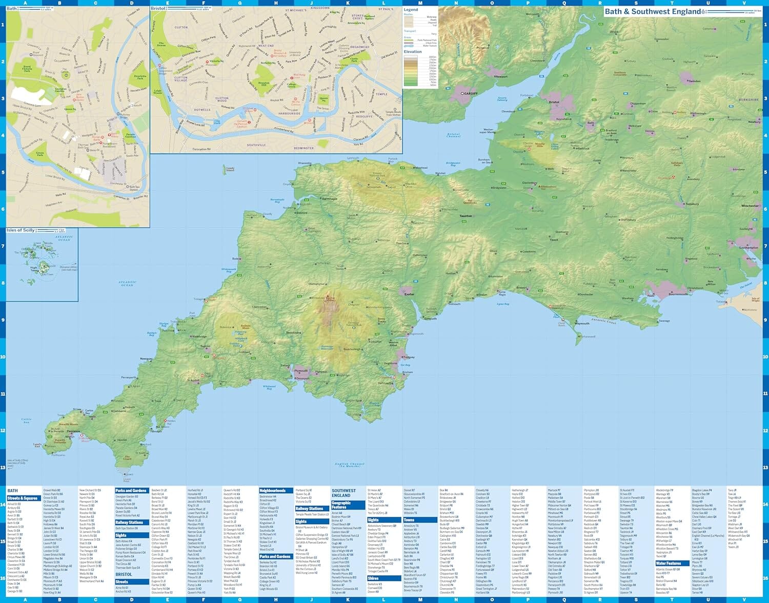 Carte de planification (en anglais) - Bath & Southwest England | Lonely Planet carte routière Lonely Planet EN