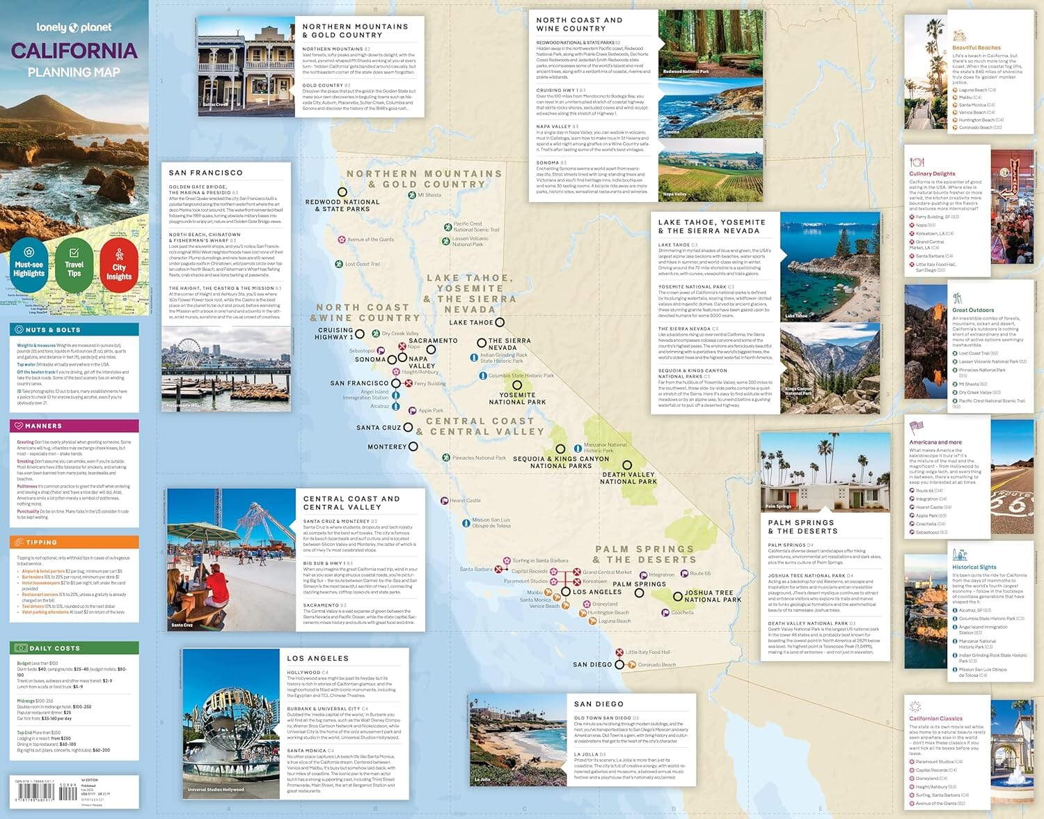 Carte de planification (en anglais) - California | Lonely Planet carte routière Lonely Planet EN 