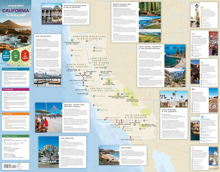Carte de planification (en anglais) - California | Lonely Planet carte routière Lonely Planet EN 