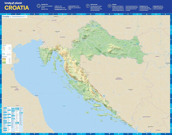 Carte de planification (en anglais) - Croatia | Lonely Planet carte routière Lonely Planet EN 