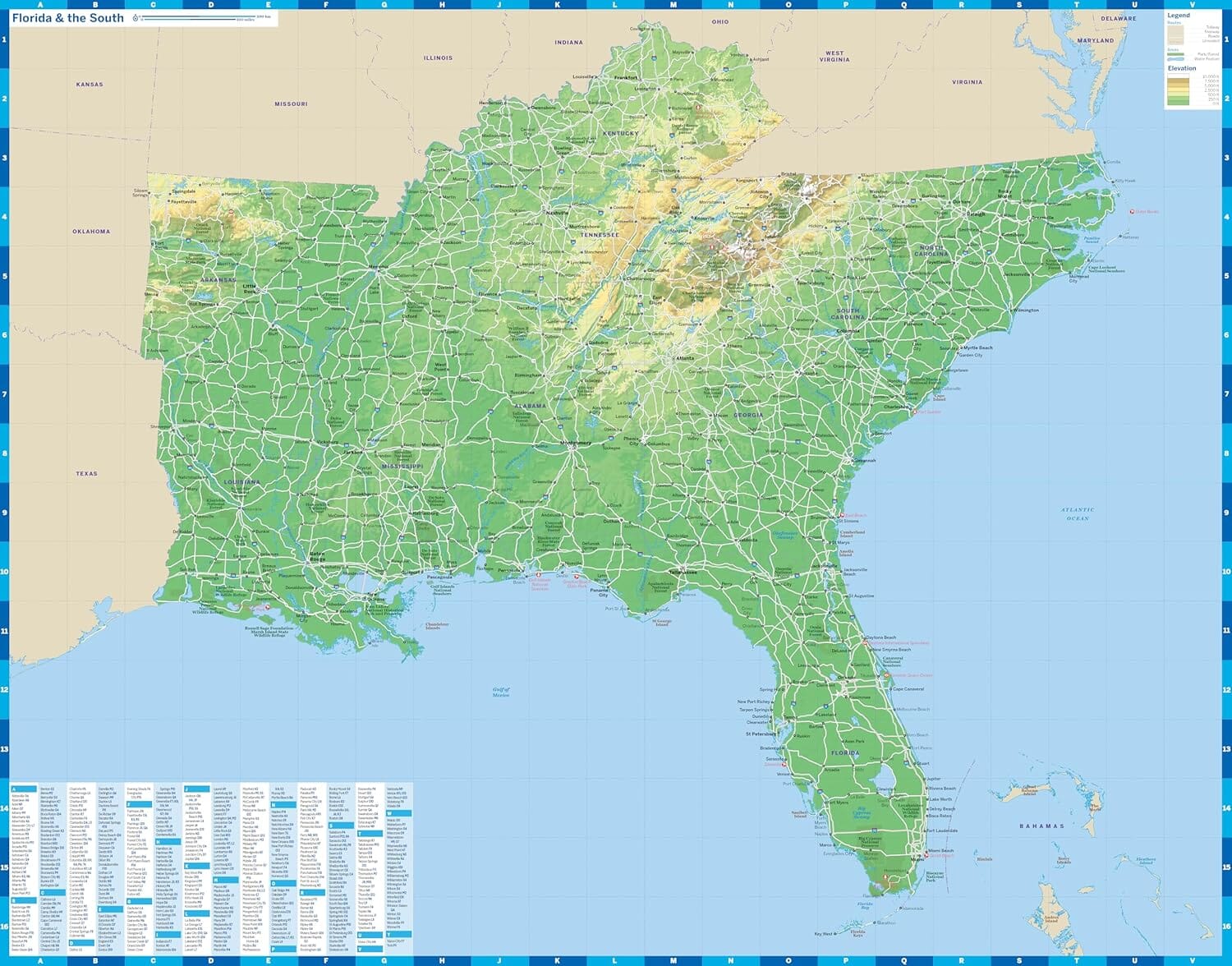 Carte de planification (en anglais) - Florida & the South | Lonely Planet carte routière Lonely Planet EN