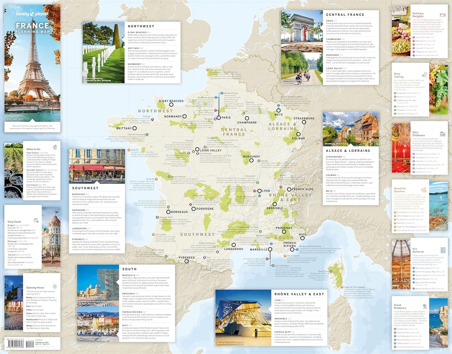 Carte de planification (en anglais) - France | Lonely Planet carte routière Lonely Planet EN