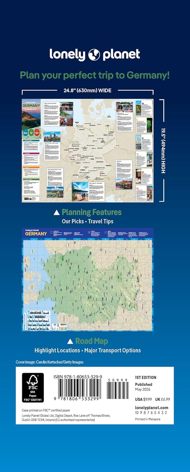 Carte de planification (en anglais) - Germany | Lonely Planet carte routière Lonely Planet EN 