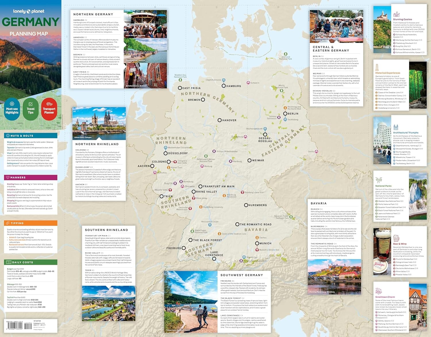 Carte de planification (en anglais) - Germany | Lonely Planet carte routière Lonely Planet EN 