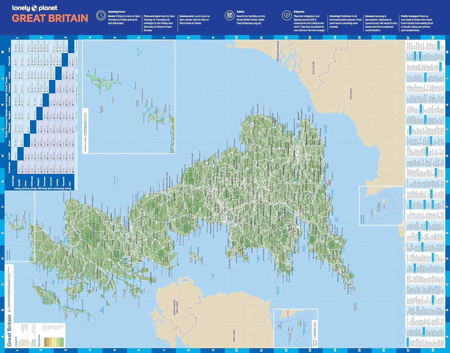 Carte de planification (en anglais) - Great Britain | Lonely Planet carte routière Lonely Planet EN