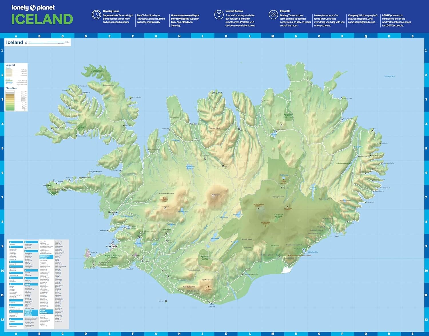 Carte de planification (en anglais) - Iceland | Lonely Planet carte routière Lonely Planet EN 