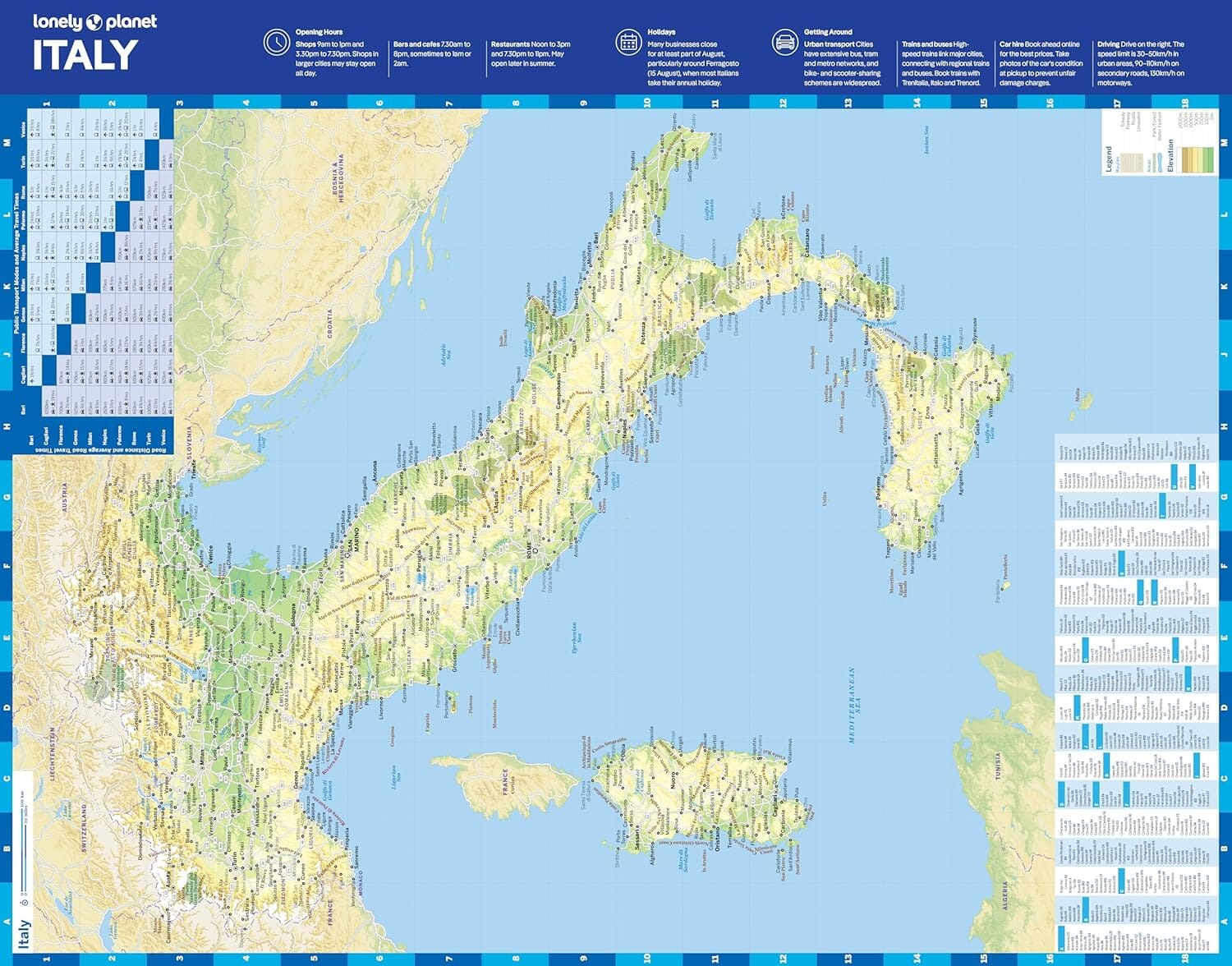 Carte de planification (en anglais) - Italy | Lonely Planet carte routière Lonely Planet EN