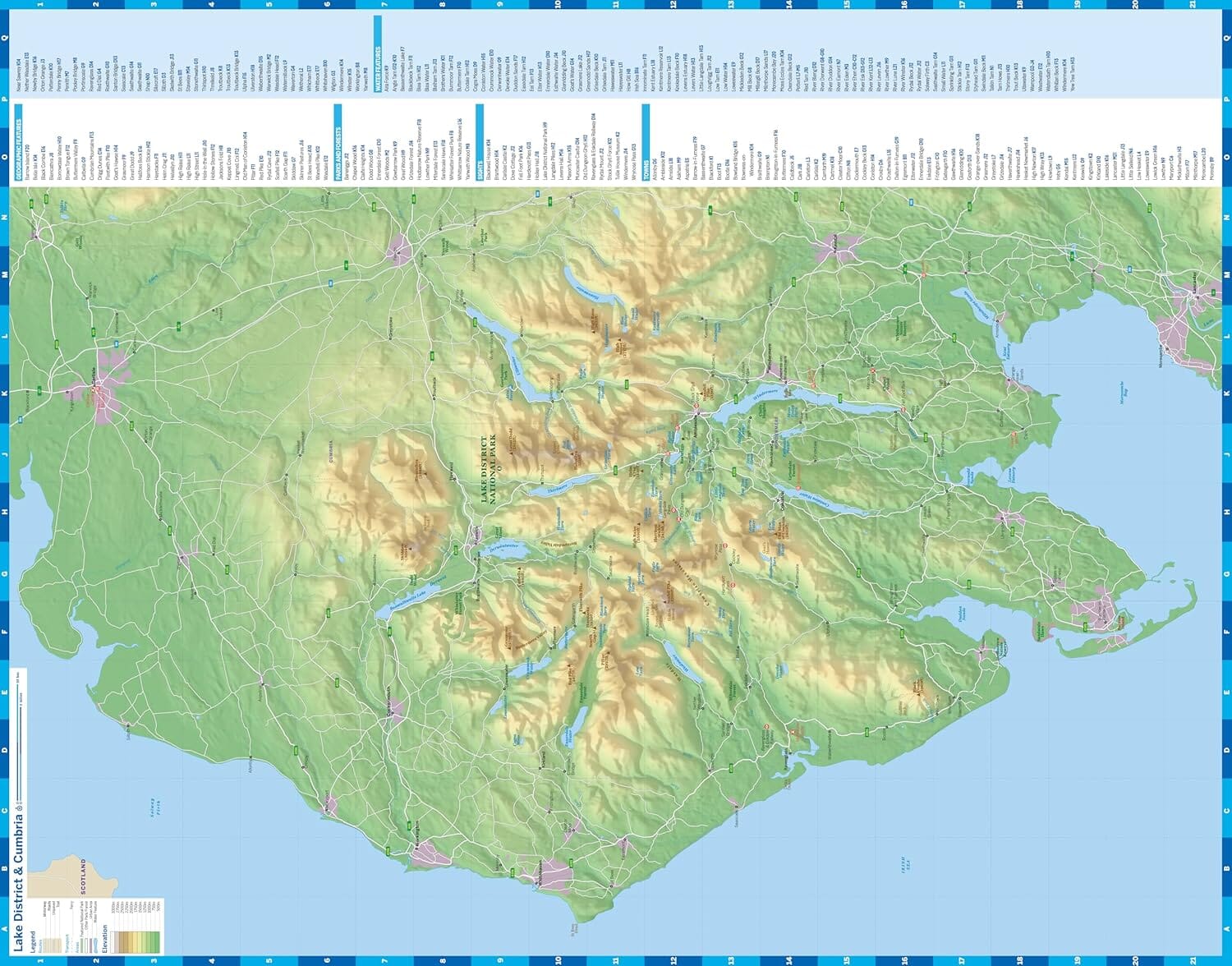 Carte de planification (en anglais) - Lake District & Cumbria | Lonely Planet carte routière Lonely Planet EN