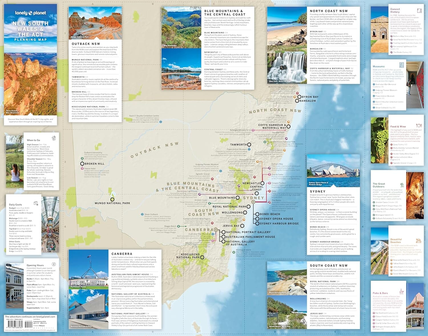 Carte de planification (en anglais) - New South Wales & Australian Capital Territory | Lonely Planet carte routière Lonely Planet EN