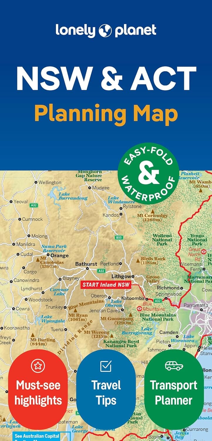Carte de planification (en anglais) - New South Wales & Australian Capital Territory | Lonely Planet carte routière Lonely Planet EN