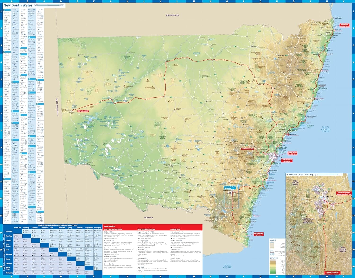 Carte de planification (en anglais) - New South Wales & Australian Capital Territory | Lonely Planet carte routière Lonely Planet EN