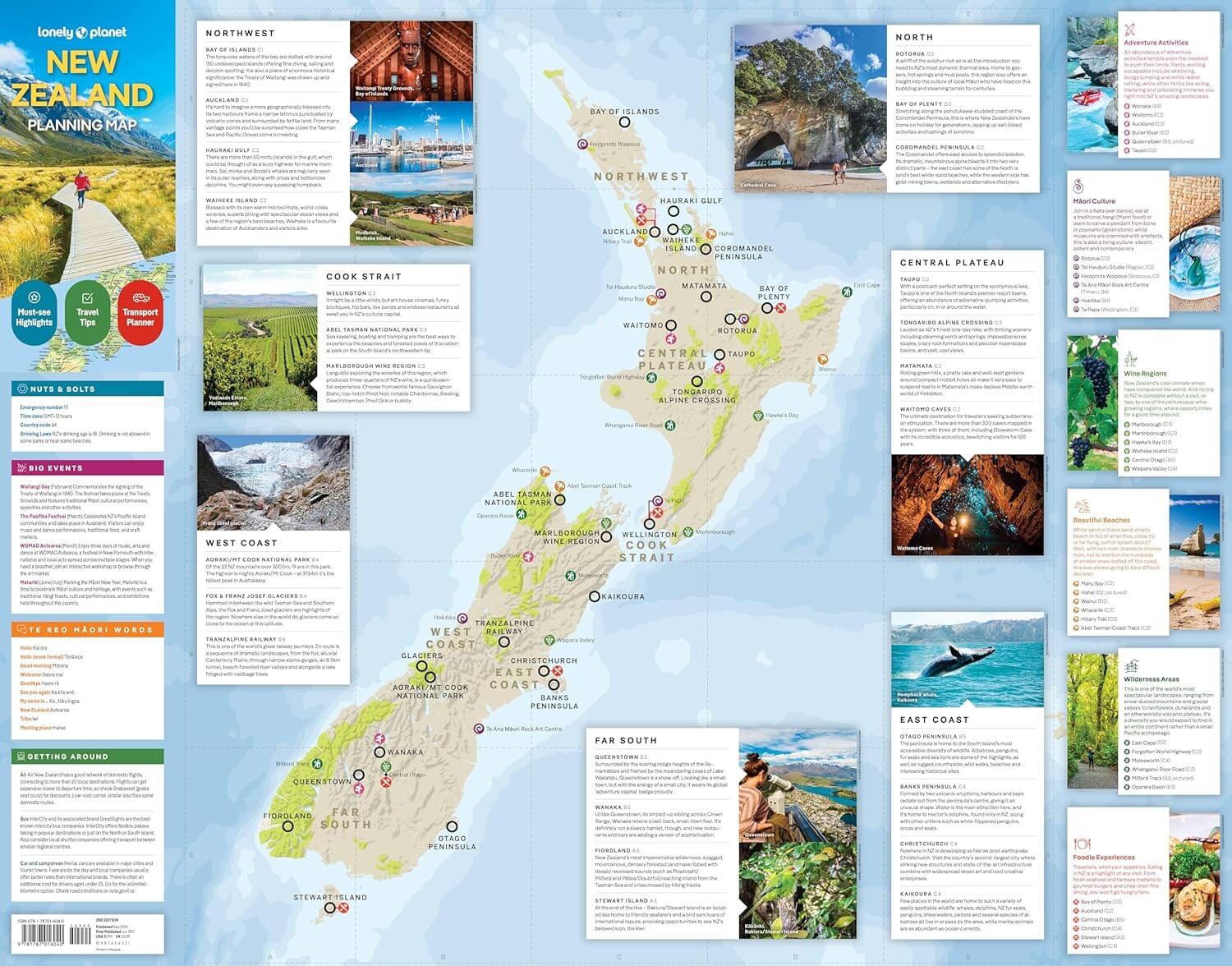 Carte de planification (en anglais) - New Zealand | Lonely Planet carte routière Lonely Planet EN 