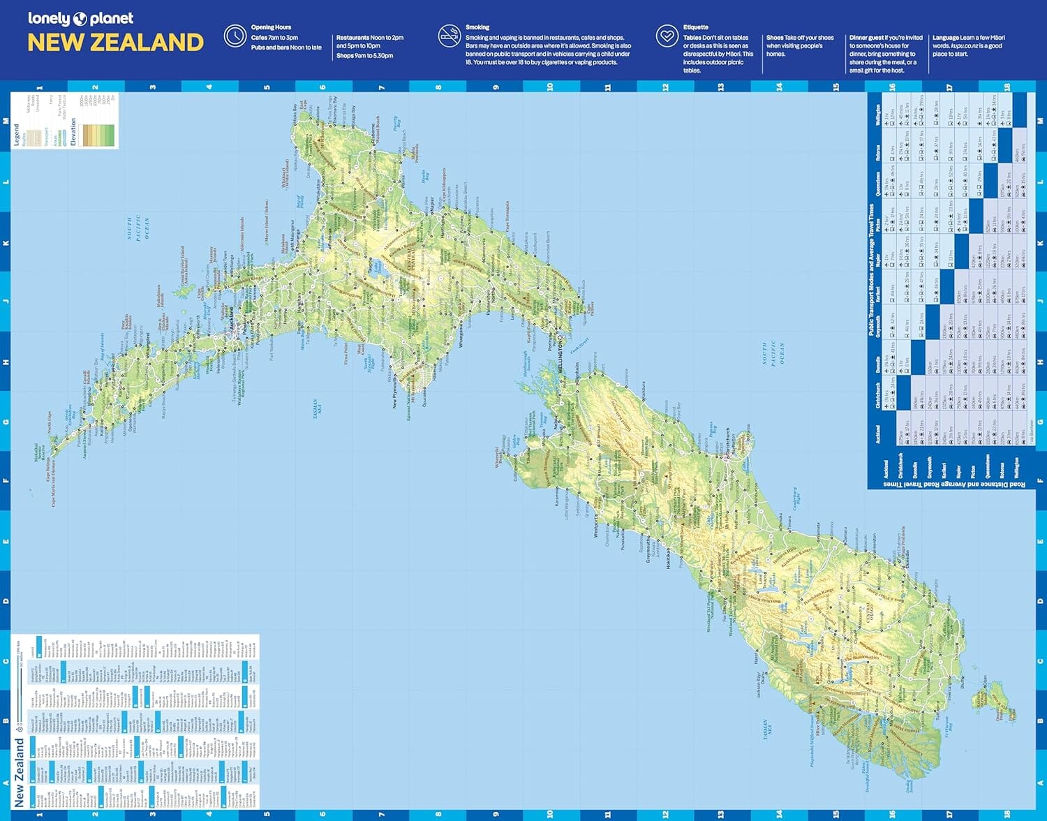 Carte de planification (en anglais) - New Zealand | Lonely Planet carte routière Lonely Planet EN 