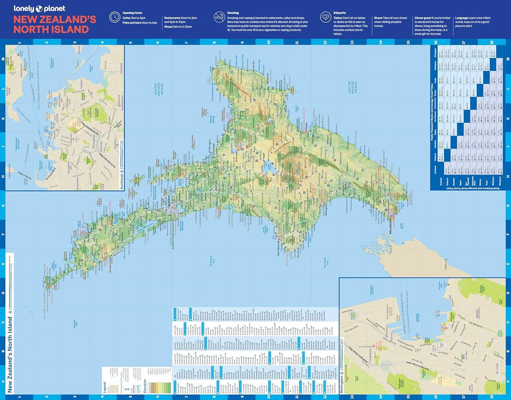 Carte de planification (en anglais) - New Zealand : North island | Lonely Planet carte de voyage Lonely Planet EN 