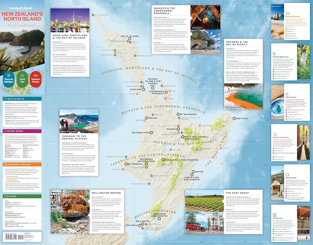 Carte de planification (en anglais) - New Zealand : North island | Lonely Planet carte de voyage Lonely Planet EN 