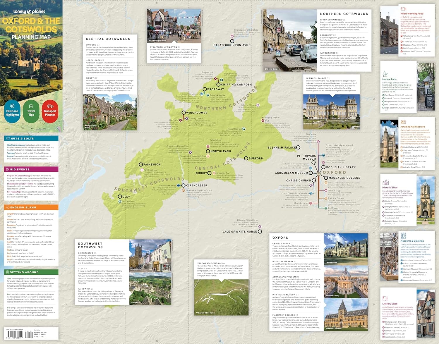 Carte de planification (en anglais) - Oxford & The Cotswolds | Lonely Planet carte routière Lonely Planet EN