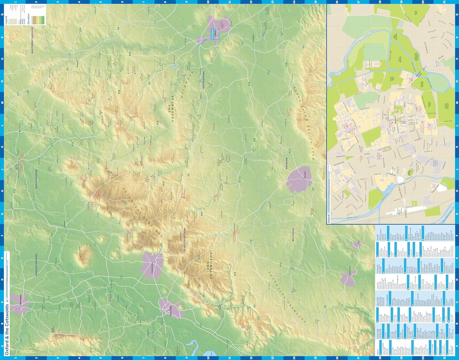 Carte de planification (en anglais) - Oxford & The Cotswolds | Lonely Planet carte routière Lonely Planet EN