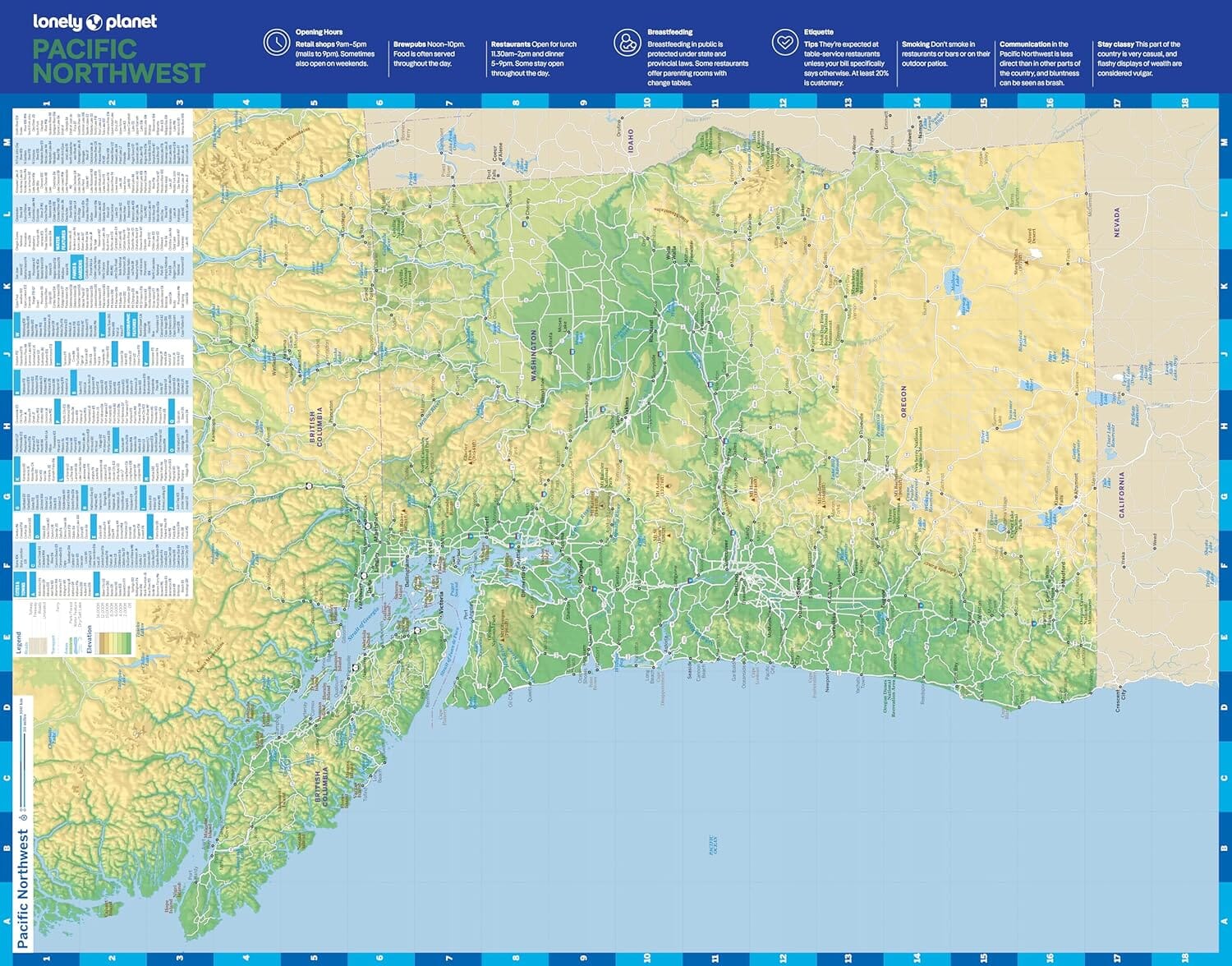Carte de planification (en anglais) - Pacific Northwest | Lonely Planet carte routière Lonely Planet EN 
