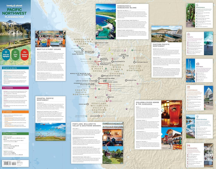 Carte de planification (en anglais) - Pacific Northwest | Lonely Planet carte routière Lonely Planet EN 
