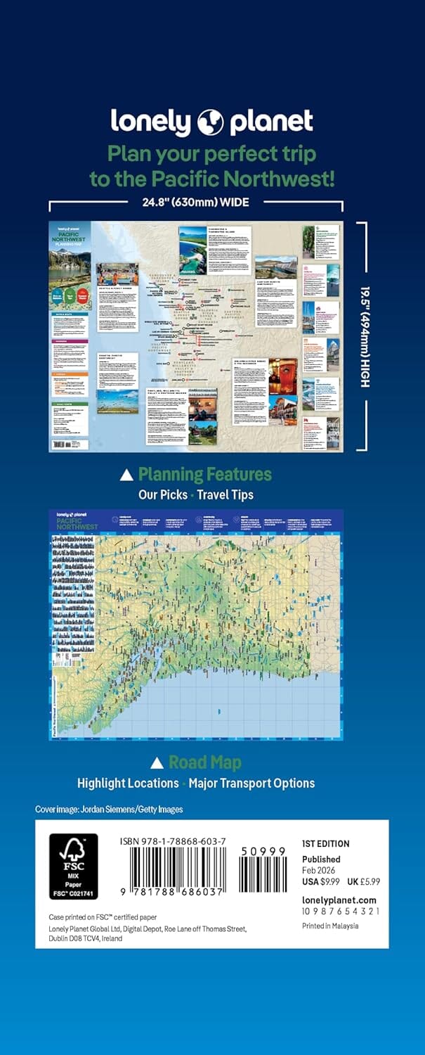 Carte de planification (en anglais) - Pacific Northwest | Lonely Planet carte routière Lonely Planet EN 