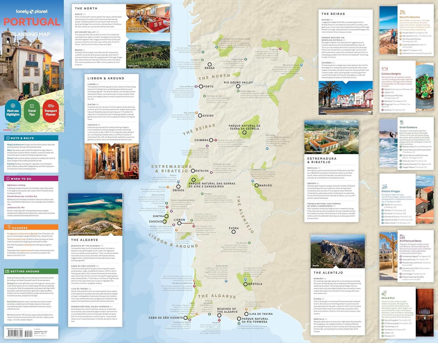 Carte de planification (en anglais) - Portugal | Lonely Planet carte routière Lonely Planet EN