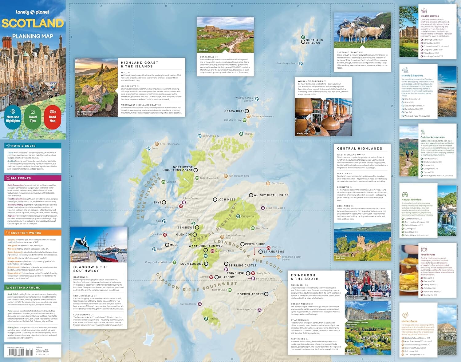 Carte de planification (en anglais) - Scotland | Lonely Planet carte routière Lonely Planet EN