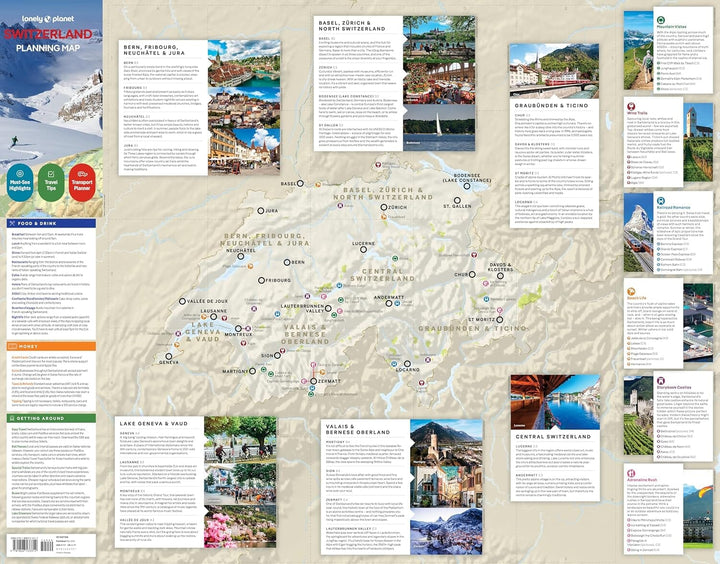 Carte de planification (en anglais) - Switzerland | Lonely Planet carte routière Lonely Planet EN 