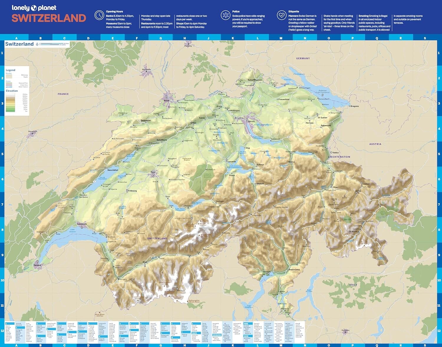 Carte de planification (en anglais) - Switzerland | Lonely Planet carte routière Lonely Planet EN 
