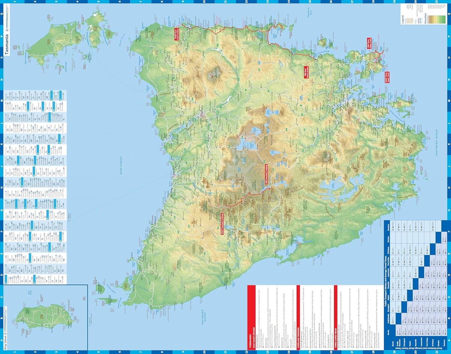 Carte de planification (en anglais) - Tasmania | Lonely Planet carte routière Lonely Planet EN