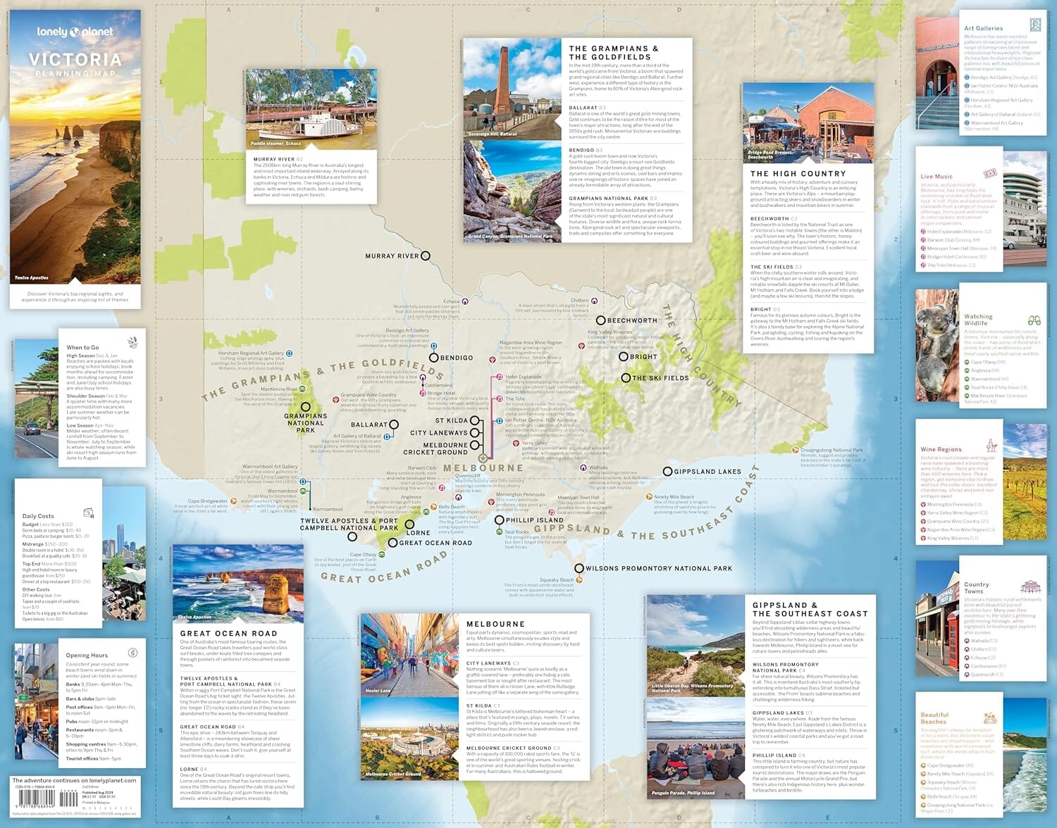 Carte de planification (en anglais) - Victoria (Australie) | Lonely Planet carte routière Lonely Planet EN