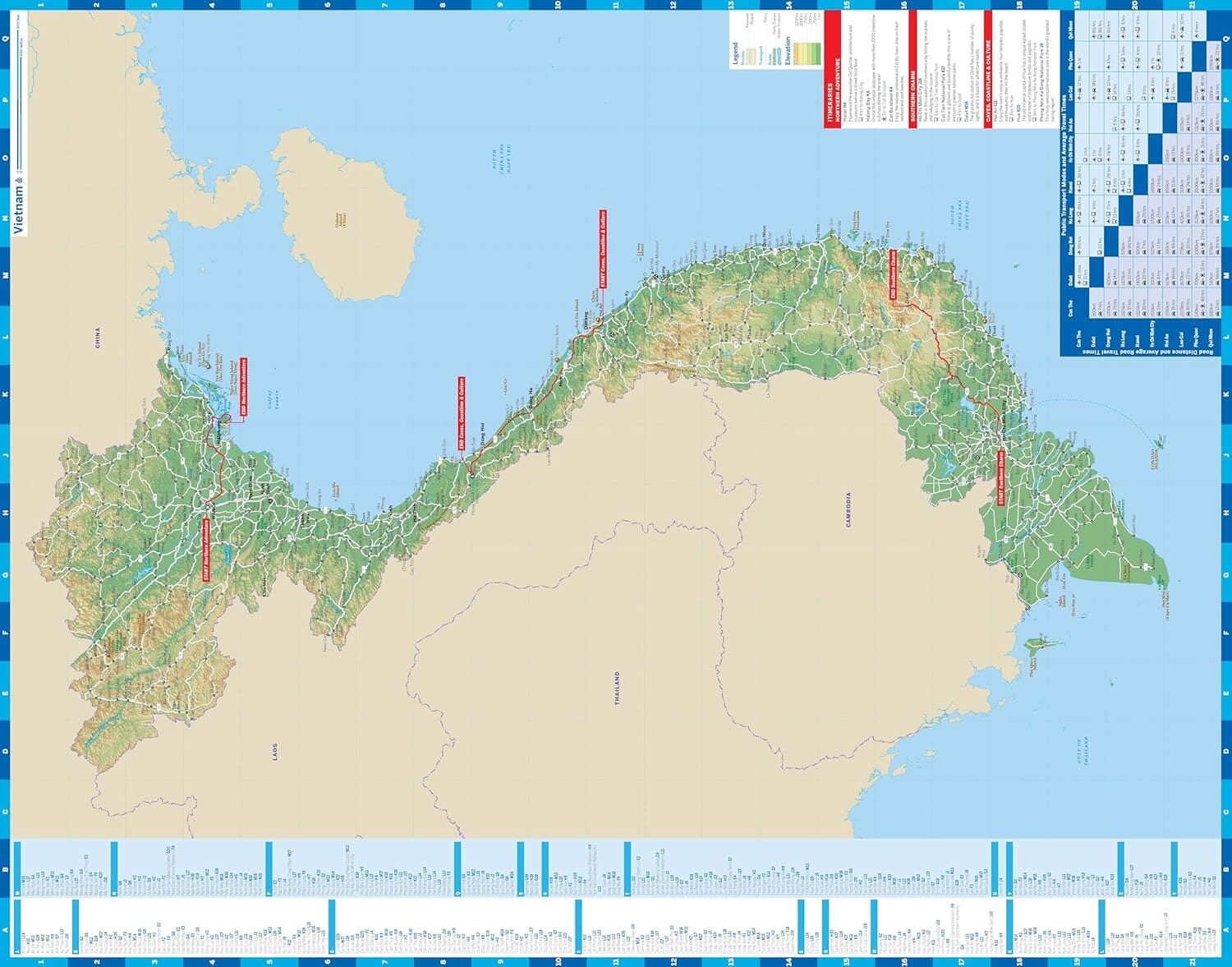 Carte de planification (en anglais) - Vietnam | Lonely Planet carte routière Lonely Planet EN