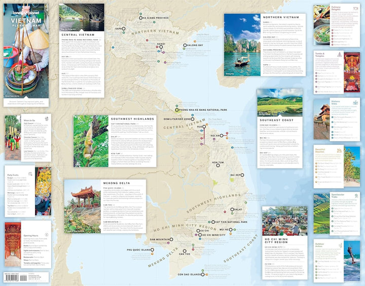 Carte de planification (en anglais) - Vietnam | Lonely Planet carte de voyage Lonely Planet EN 