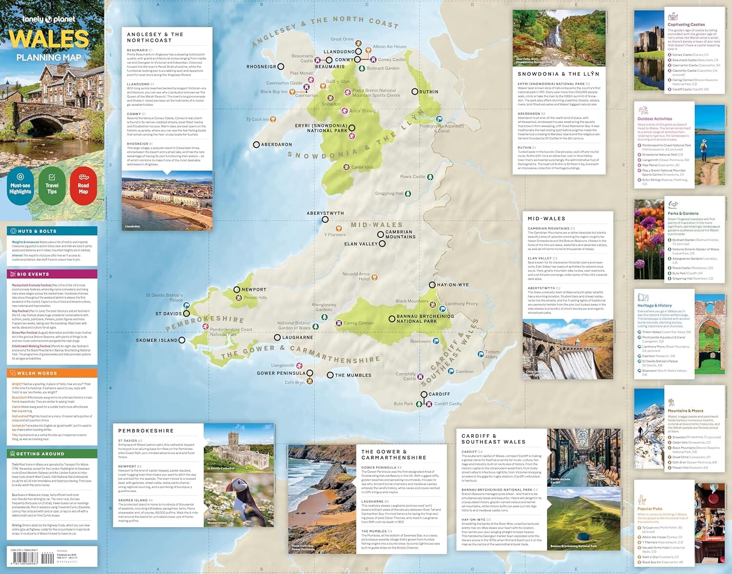 Carte de planification (en anglais) - Wales | Lonely Planet carte routière Lonely Planet EN