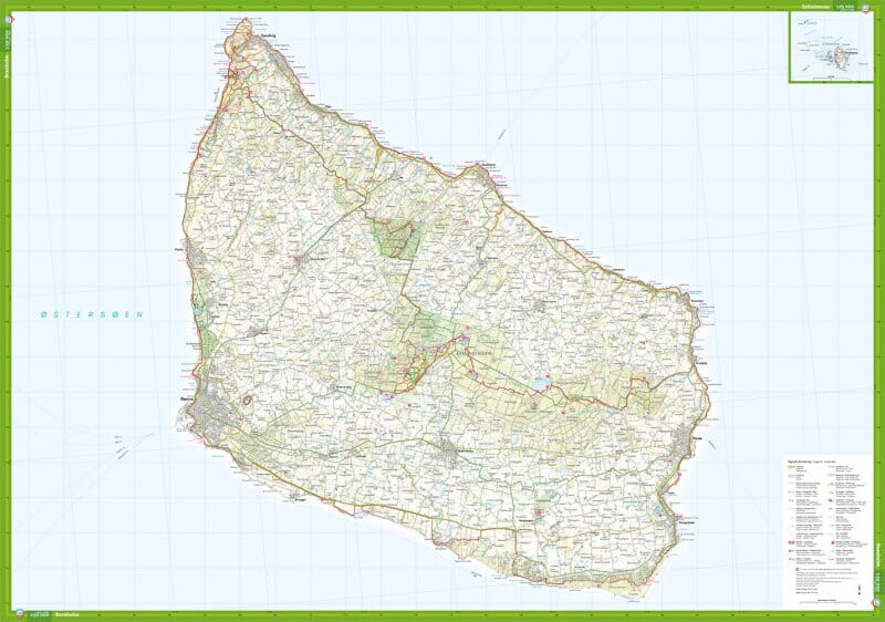 Carte de plein air - Bornholm (Danemark) | Calazo carte de randonnée Calazo