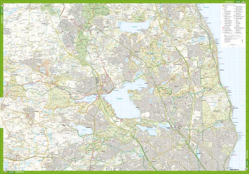 Carte de plein air - Det nordlige København & Nationalpark Kongernes Nordsjælland (Danemark) | Calazo carte pliée Calazo 