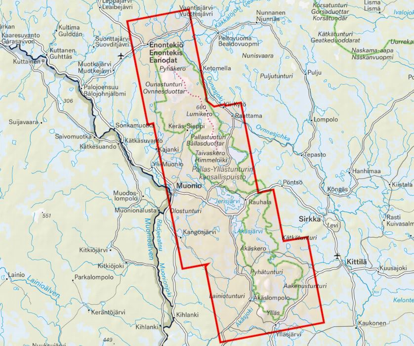 Carte de plein air - Hetta Pallas Ylläs (Finlande) | Calazo carte de randonnée Calazo