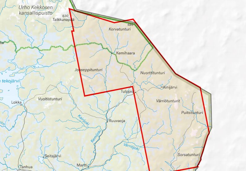 Carte de plein air - Kemihaara Tuntsa Värriö (Finlande) | Calazo carte de randonnée Calazo