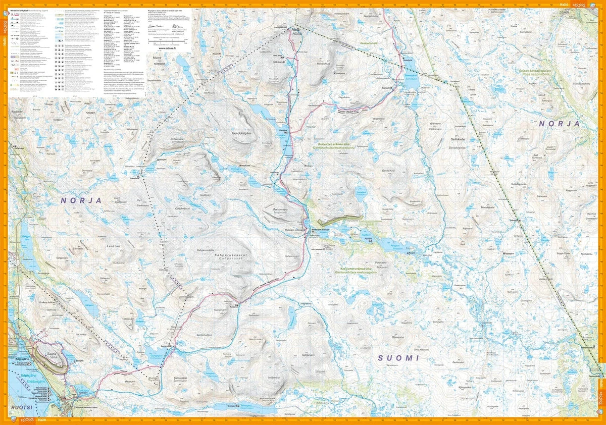 Carte de plein air - Kilpisjärvi, Saana & Halti (Finlande) | Calazo – 1:50 000 carte de randonnée Calazo 