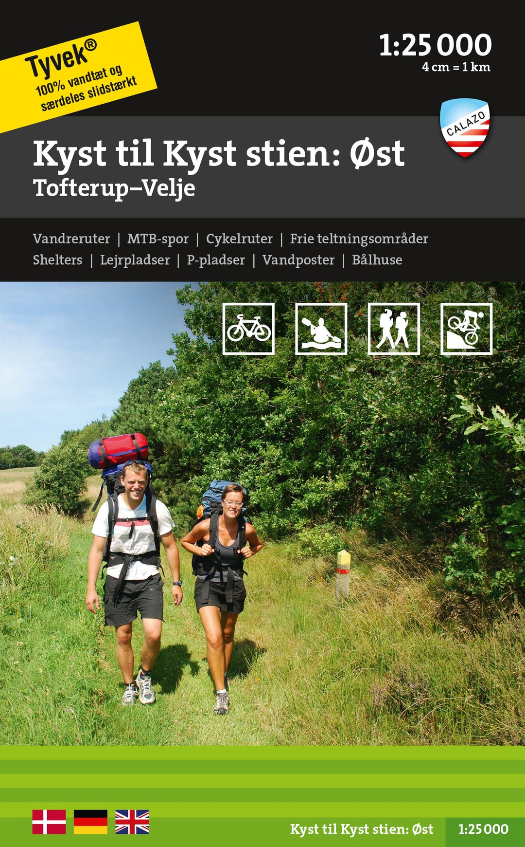 Carte de plein air - Kyst till Kyst Stien: Øst (Danemark) | Calazo carte pliée Calazo 